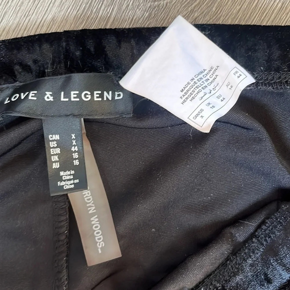 Love & Legend Black Velvet Leggings Jordyn woods - Picture 3 of 4